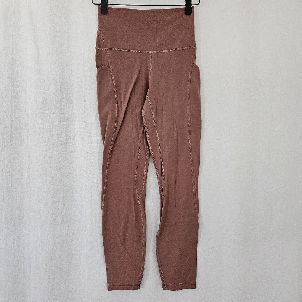Lululemon Athletica Leggings with Pockets in Red Orange Brown Women's Size 4